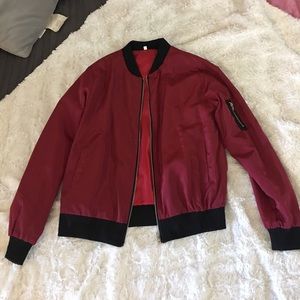 Burgundy Bomber Jacket